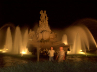 steve butcher & dave veitengruber cool off in the Princeville fountain